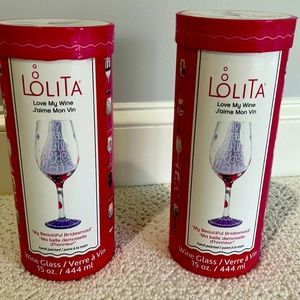 Lolita, beautiful bridesmaid wine glasses, hand-painted Brand New.